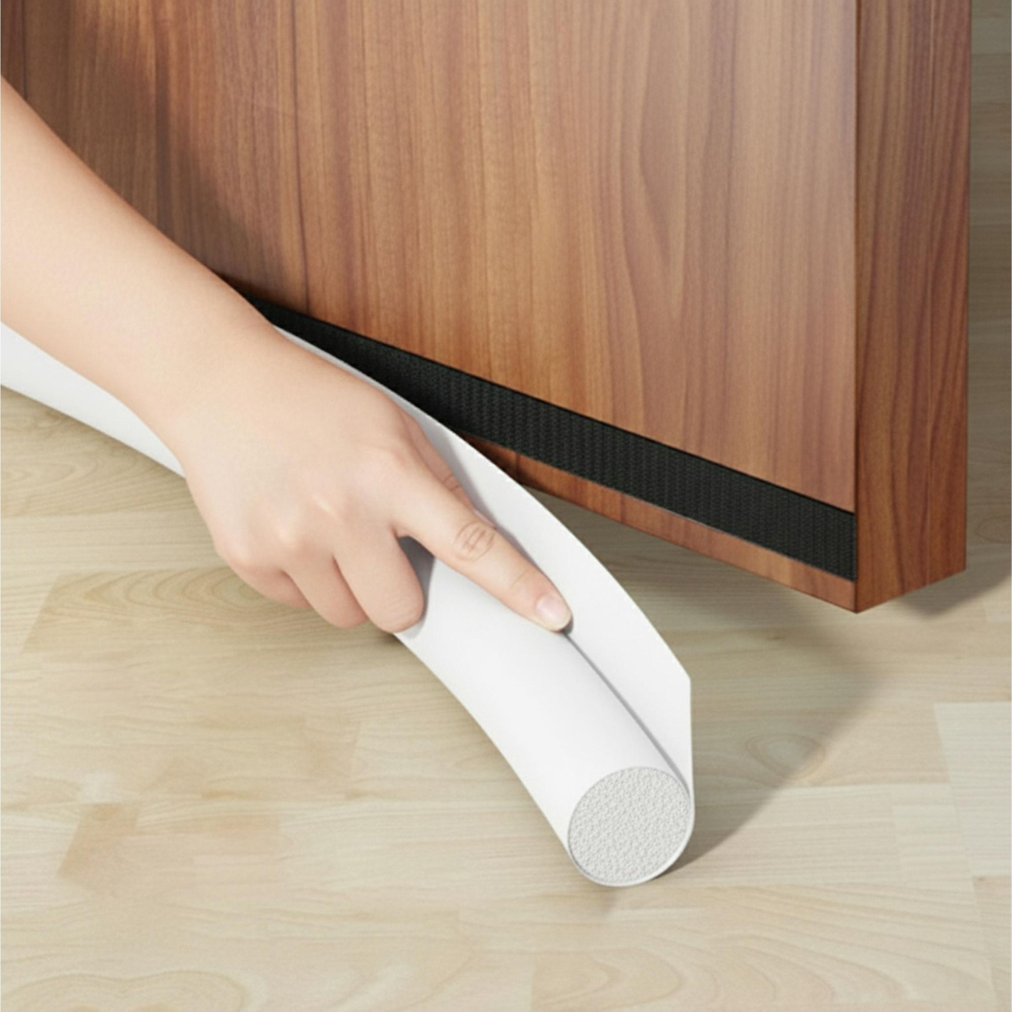 Türdichtung 90cm Weiß, Zugluftstopper mit Klettverschluss, Schallschutz & Insektenschutz, Schaumstoff Dichtung zuschneidbar, EVI HOME Single White
