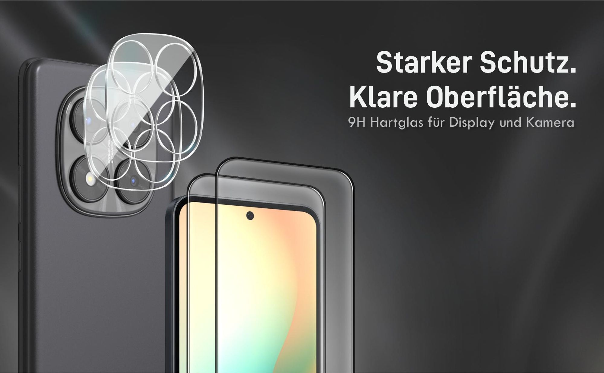 Kamera + Display Glas Set für Xiaomi Redmi Note 14 Pro kompatibel mit allen gängigen Hüllen