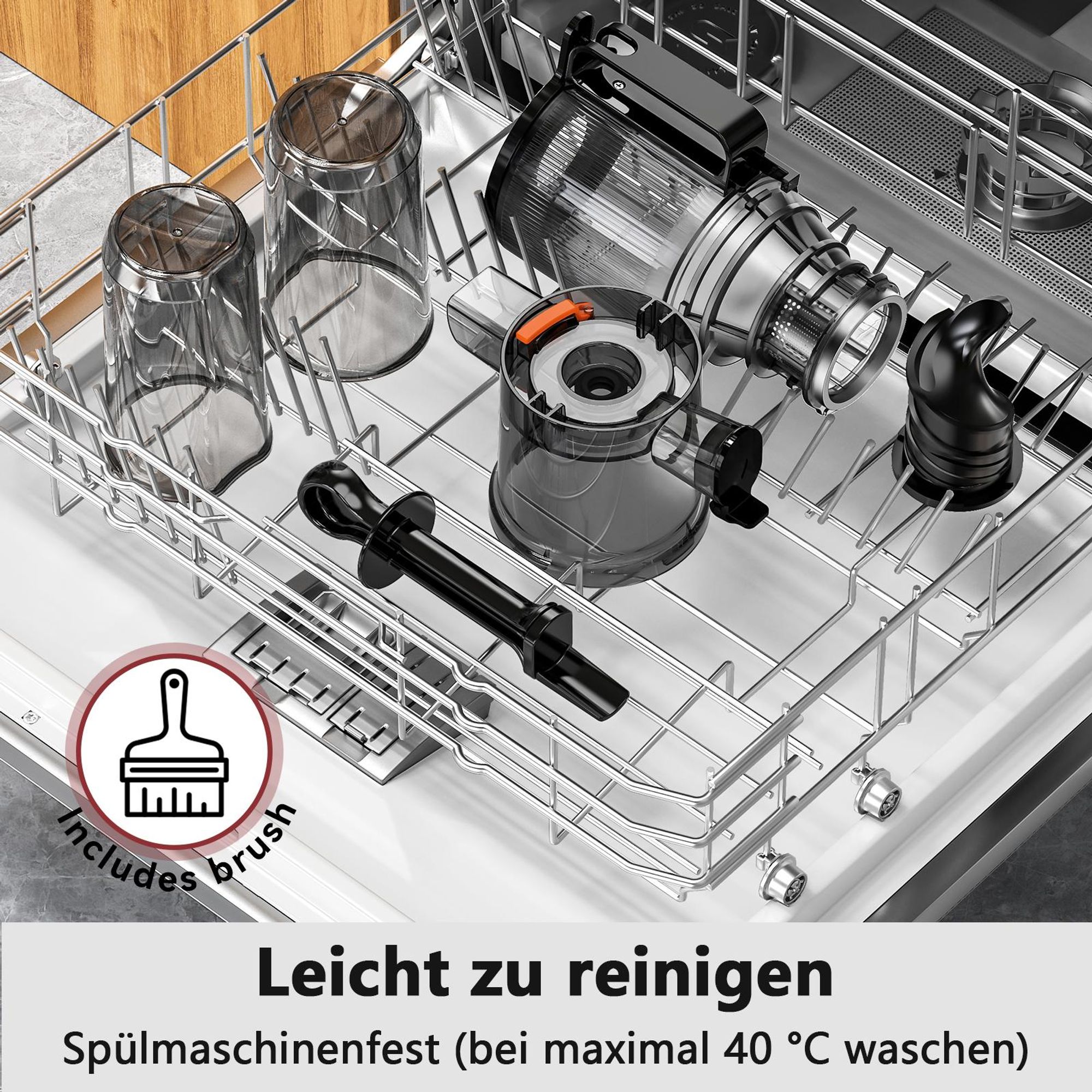 LINKChef SJ-051-EU-BL Entsafter - CE 200W Leistung 1.2L Inklusive Saftpresse Leicht zu reinigen - Schwarz