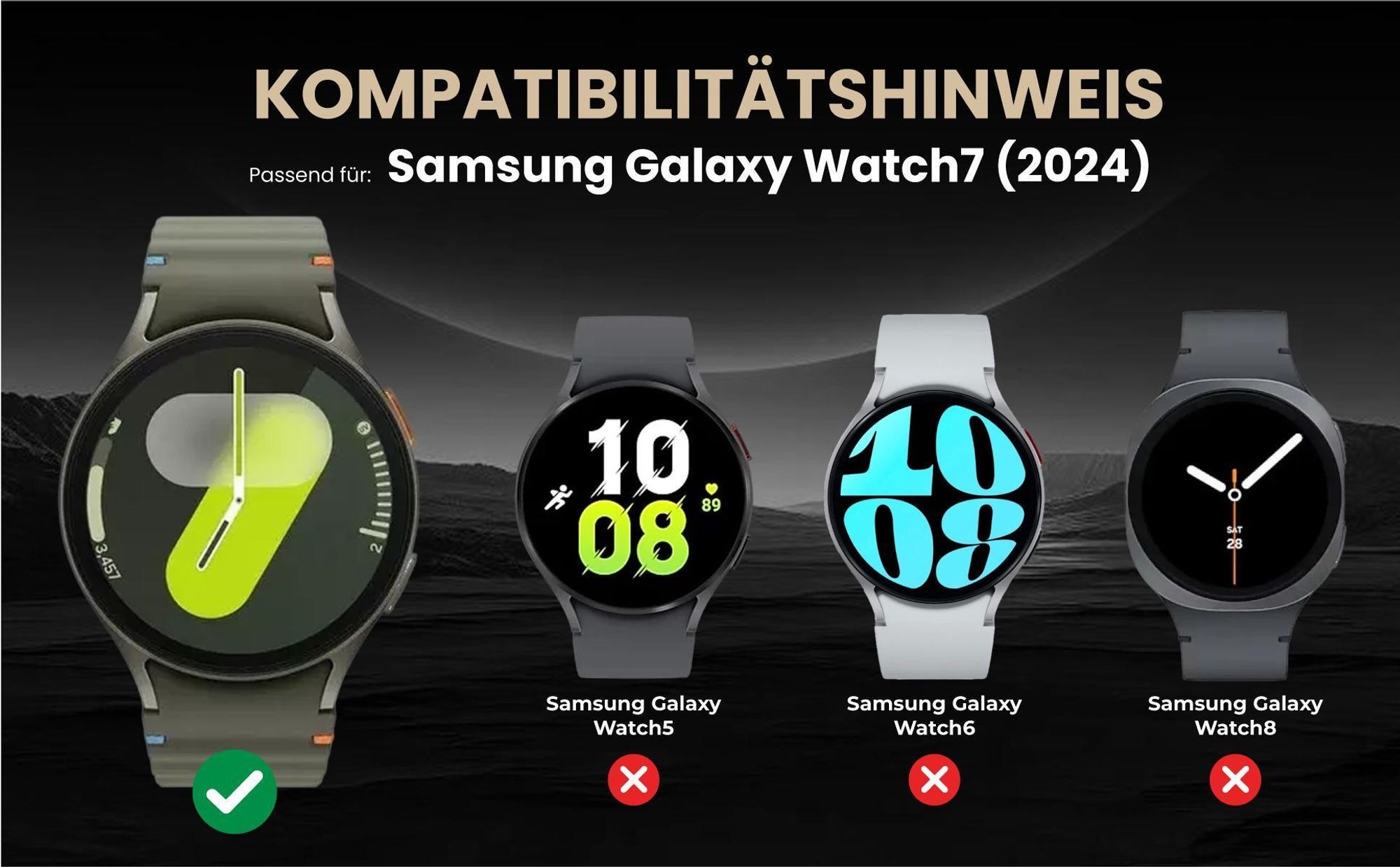 Kompatibilitätshinweise Armband für Samsung Galaxy Watch7 (2024) 40mm