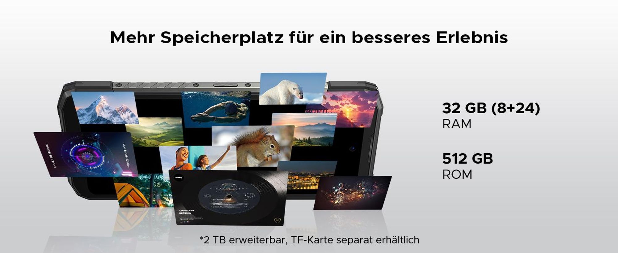 DOOGEE Blade20 Ultra Smartphone Handy, 1,54" Zusatzdisplay, 10300mAh Akku, 8GB+512GB, 6,6" 90Hz, 50MP, NFC, Fingerabdruck, IP68, ohne Vertrag