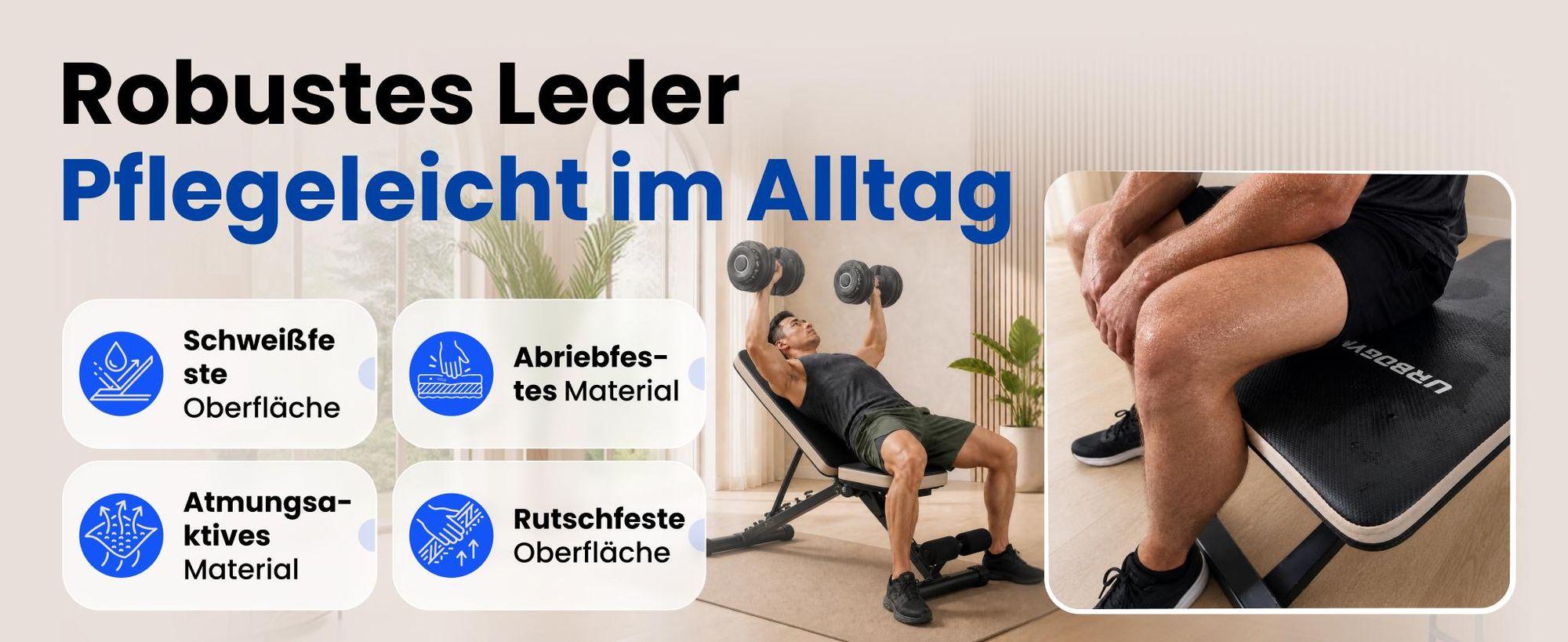 URBOGYM CQ-843 klappbare Hantelbank, Rückenlehne 8-fach, Sitz 4-fach verstellbar, bis 200 kg belastbar
