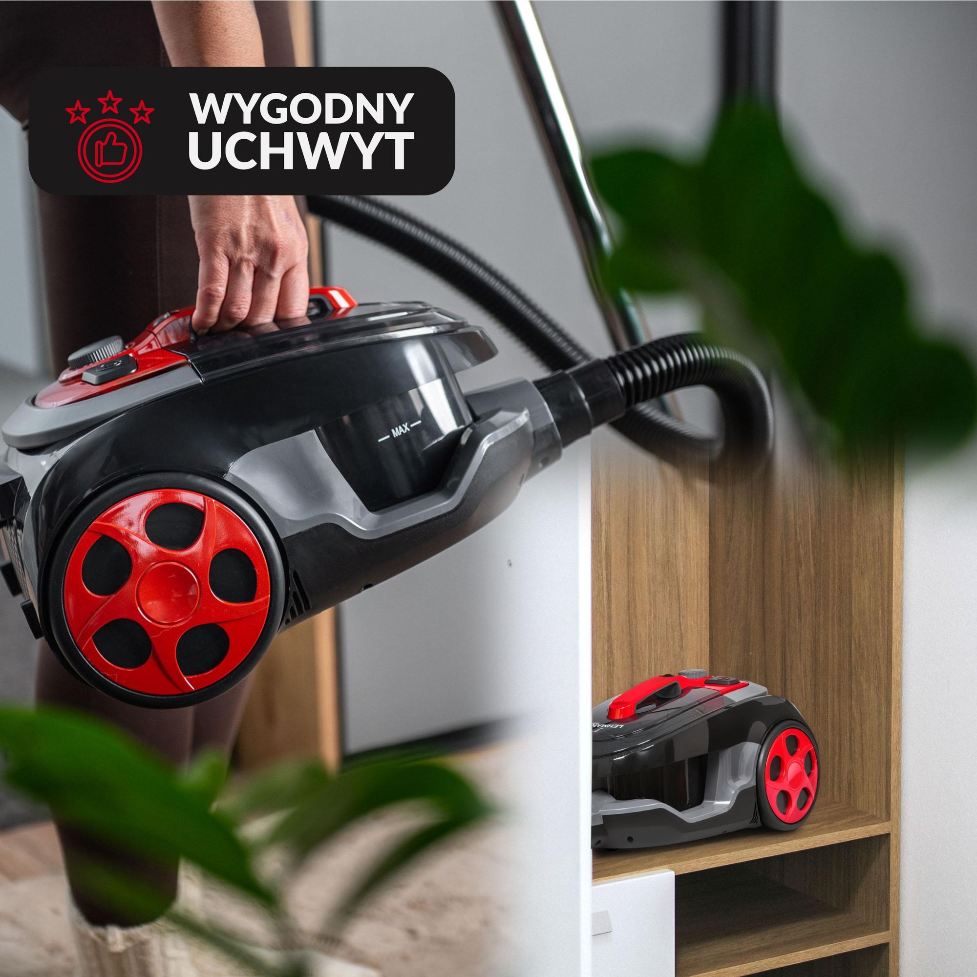 Odkurzacz cyklonowy bezworkowy LEHMANN TYPHOON 4000W 2x HEPA, regulacja mocy, max 4000W, ultra system ssania