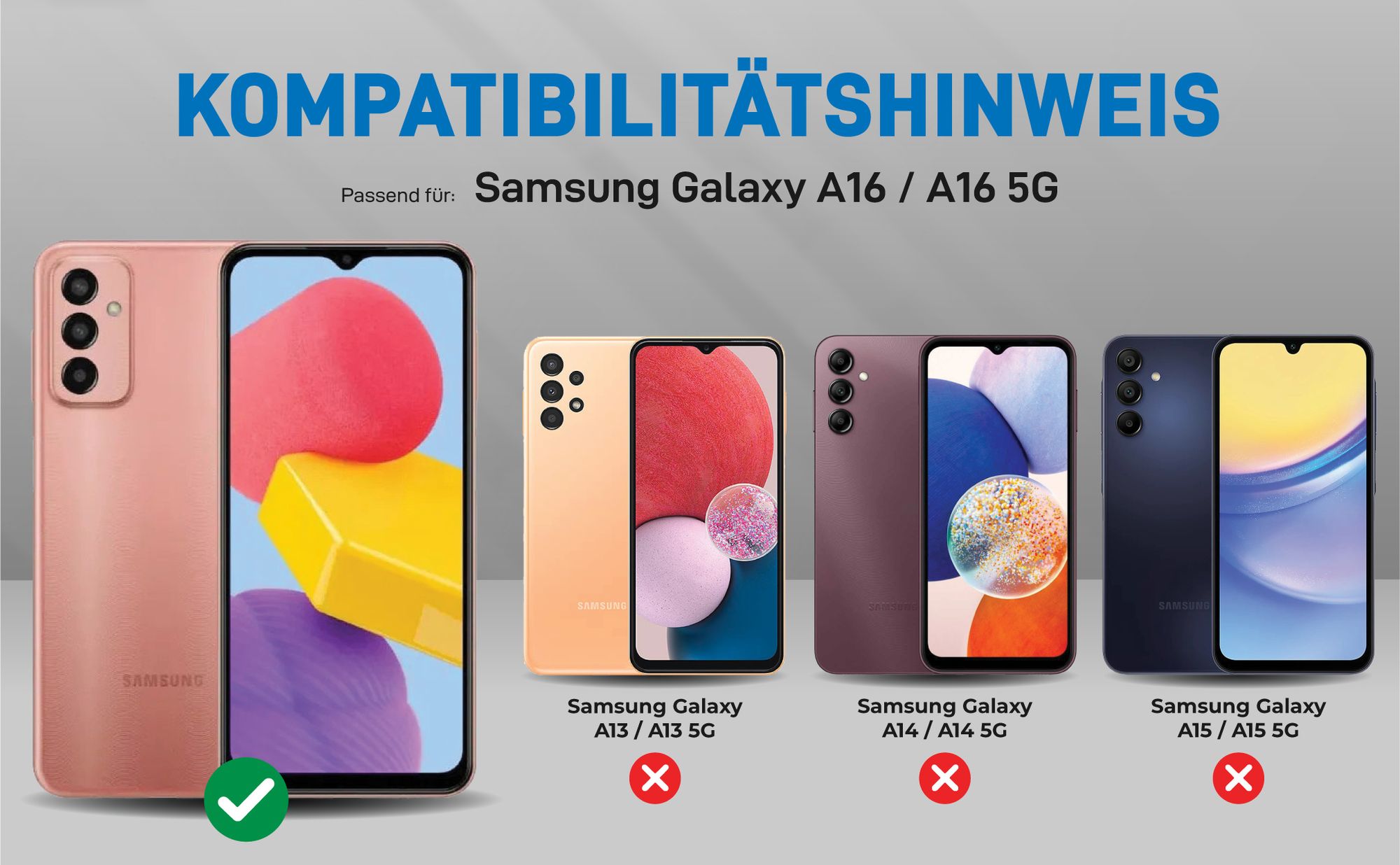 Kompatibilitätshinweise Hülle für Samsung Galaxy A16 / A16 5G