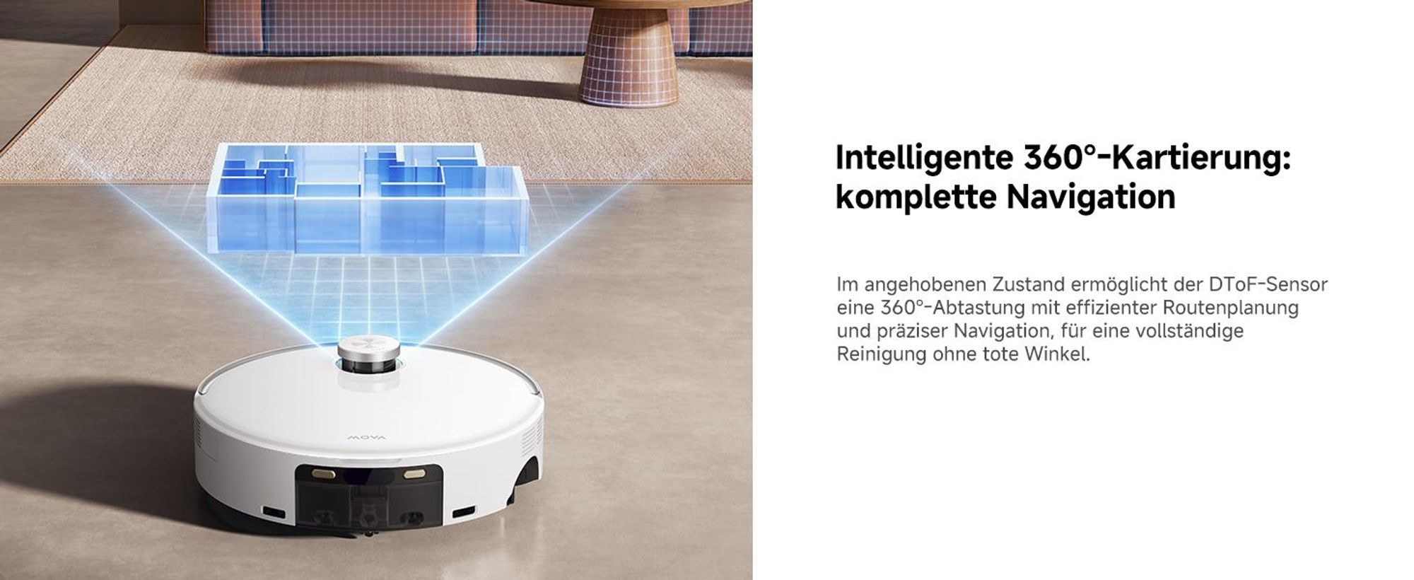 MOVA Z60 Ultra Roller Standalone – Saugroboter mit automatischer Entleerung, Selbstreinigendem Wischmopp, Präzise Navigation, Vollflächige Reinigung