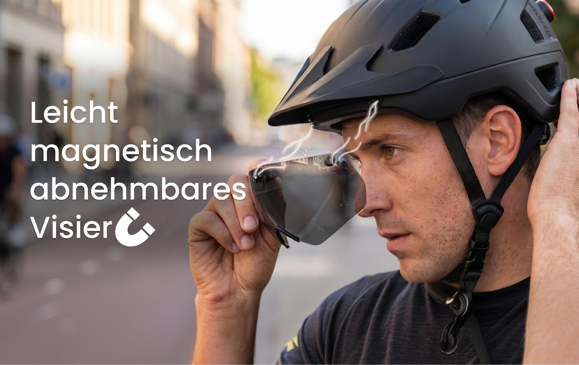 R2B Fahrradhelm für Damen und Herren - geeignet für E-Bike und S-Pedelec - mit Rücklicht und Visier
