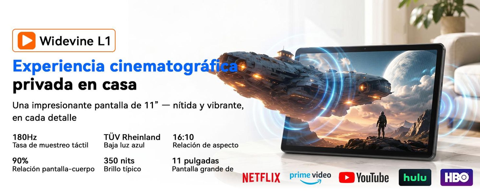 TABWEE T70 11" Tablet, 32(8+24)+256GB, Android 16, 8000mAh, BT5.0, Face ID, Widevine L1, Rheinland, Incluye teclado, ratón, lápiz óptico, etc