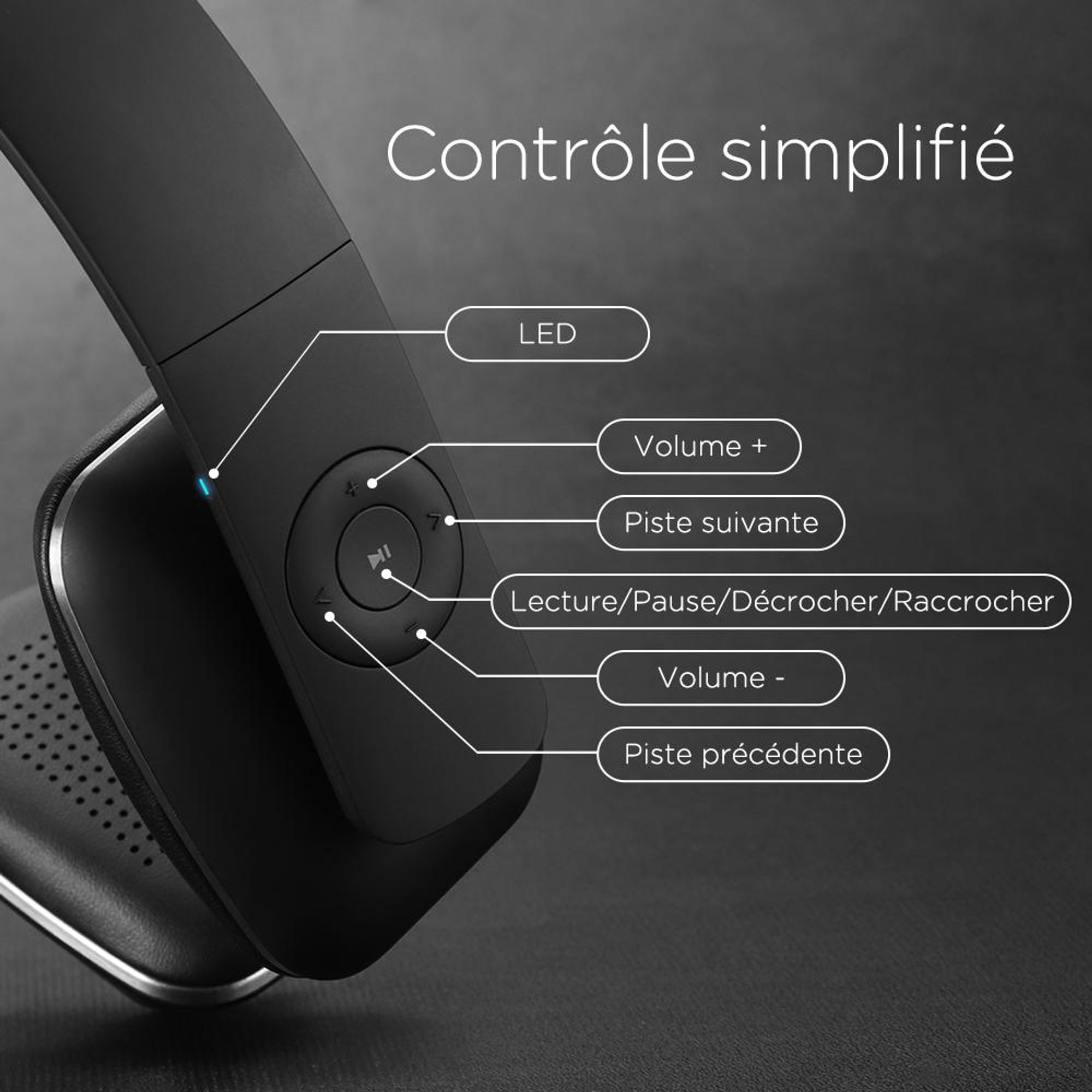 August EP636B Casque Bluetooth v4.0 NFC noir
