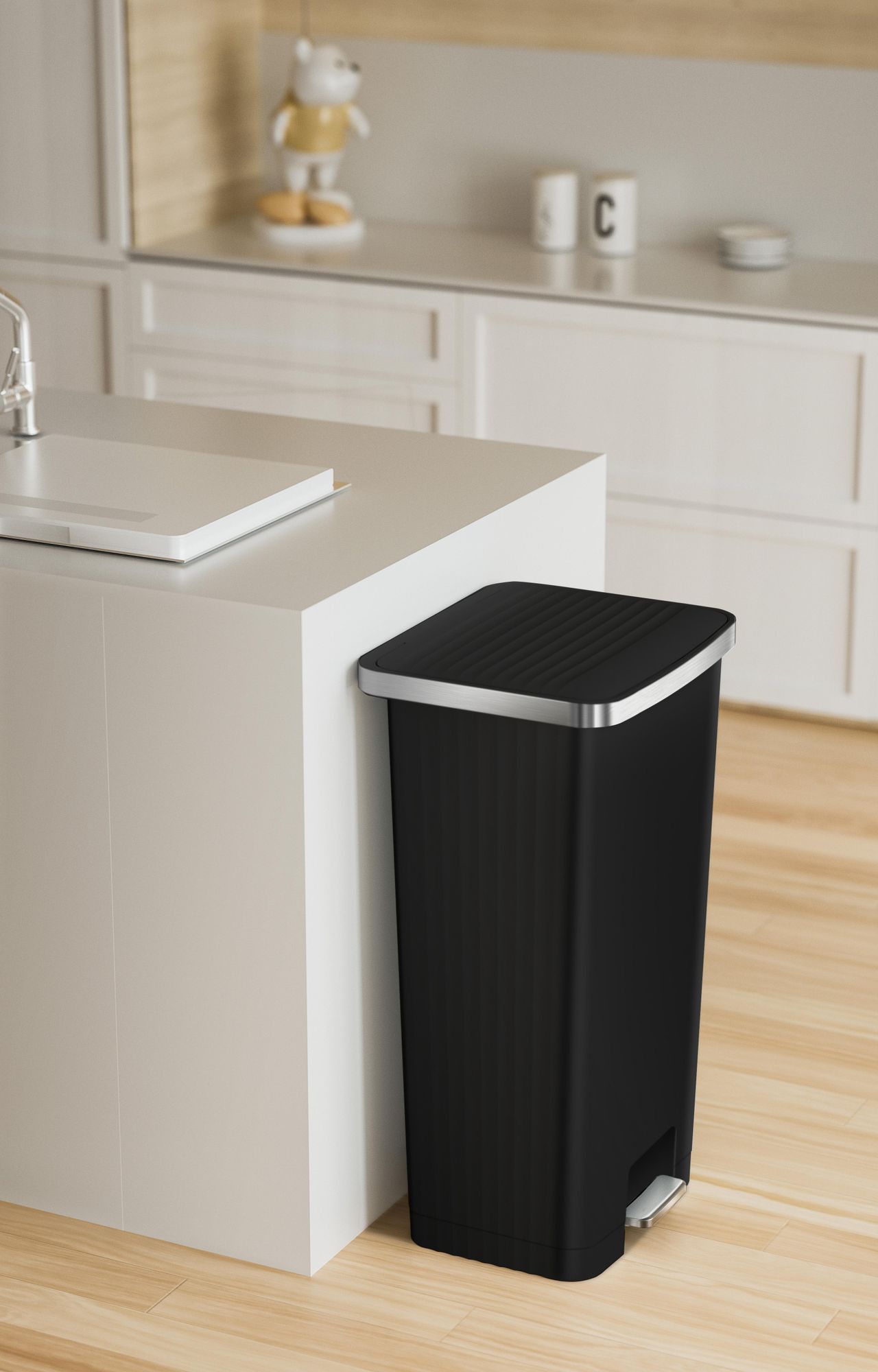 EKO - Hana 2 Pedaalemmer 90 liter - Plastic - Schwarz