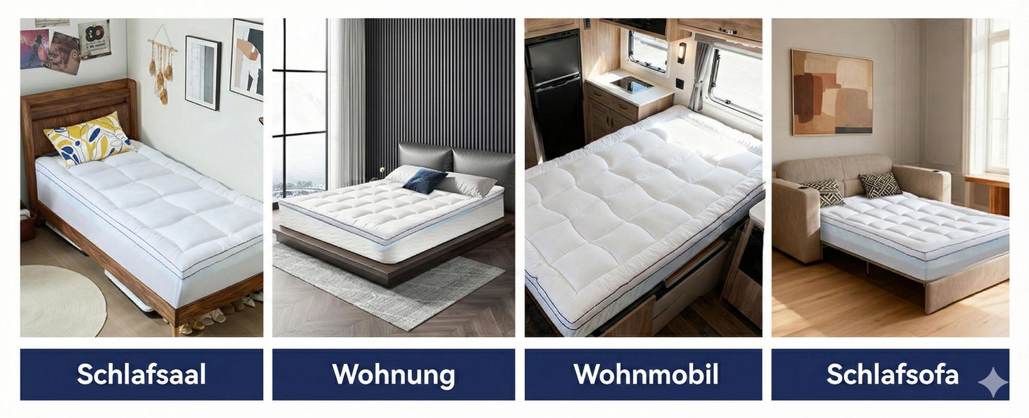 NicePlus Topper, 90x200x7cm, 5-Zonen Gel-Schaum - Für erholsamen Schlaf, 360° Mesh für alle Matratzen, H2/H3