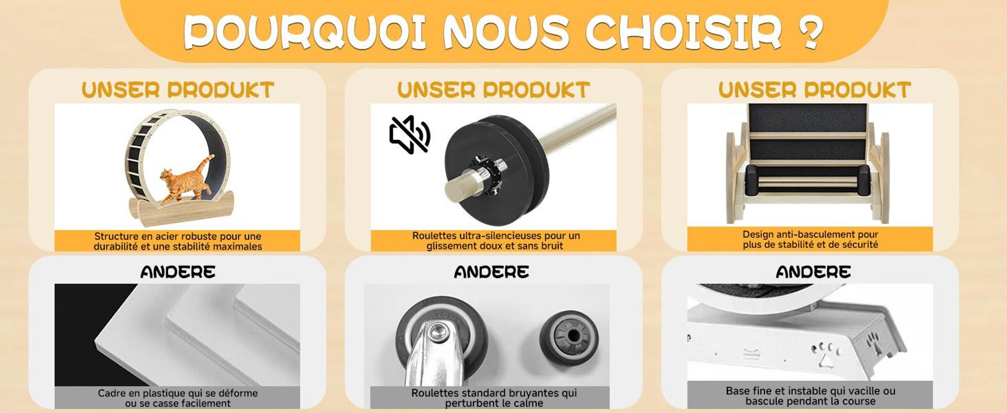 GTPLAYER Roue d'exercice pour chats, roue d'exercice pour chats, extra grande 100 cm, roue d'exercice ultra silencieuse avec tapis et jouets amovibles, autocollants, verrouillage, geeign