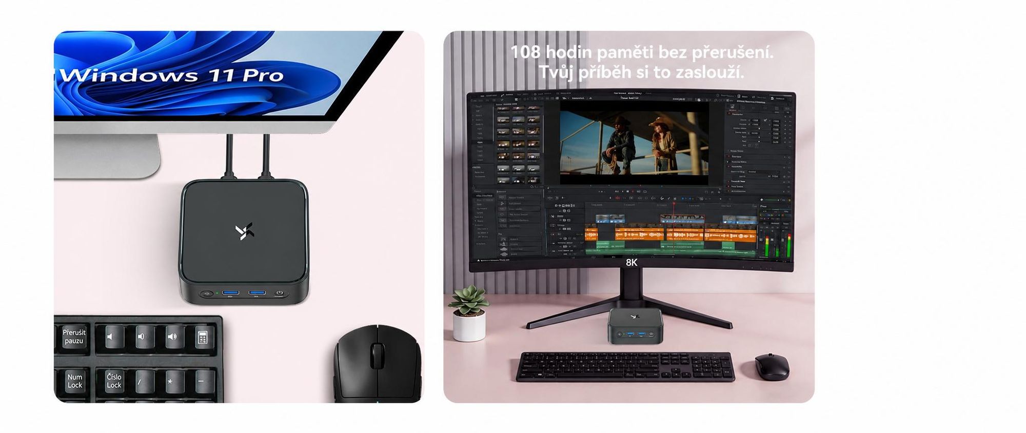 Stolní počítač Blackview Huidun H80 MiniPC, AMD Ryzen 5 3500U, 16 GB DDR4, 512 GB SSD, duální gigabitové připojení LAN, duální 4K výstup, montáž VESA, ultra tichý (26 dB)