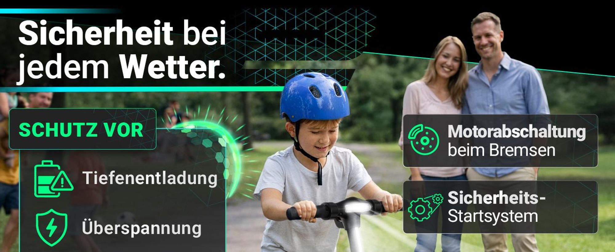 eFlux Kinder Elektroroller K1 | Faltbarer E Scooter - Elektroscooter - LED Display & Beleuchtung - 16 km/h - bis zu 15 km Reichweite - ab 6 Jahre