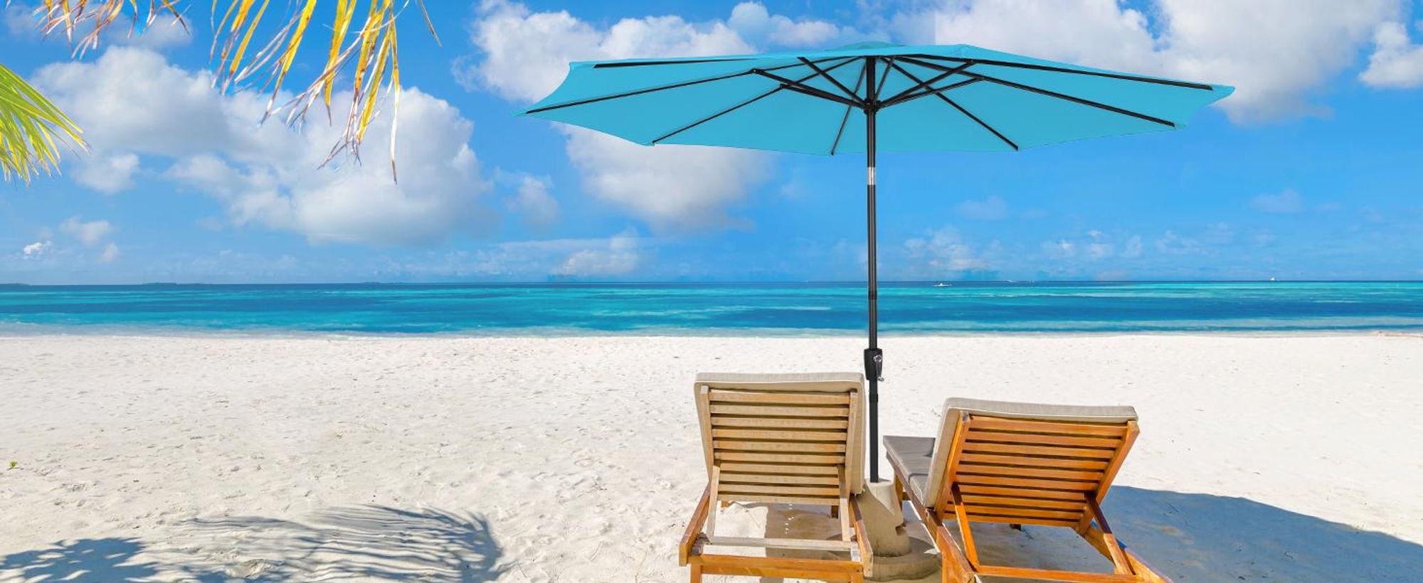 Puluomis Sonnenschirm Balkonschirm Strandschirm Marktschirm Ø290cm Neigbar Gartenschirm Terrassenschirm Sonnenschutz Blau