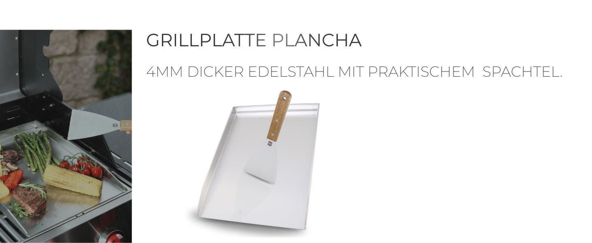 𝗛𝗔𝗩𝗘𝗡𝗛𝗔𝗨𝗦 Grillspachtel Edelstahl 2er Set I 2X Plancha Spachtel extra großer Spachtelfläche 10 & 12cm breit I hochwertige Grill Spachtel