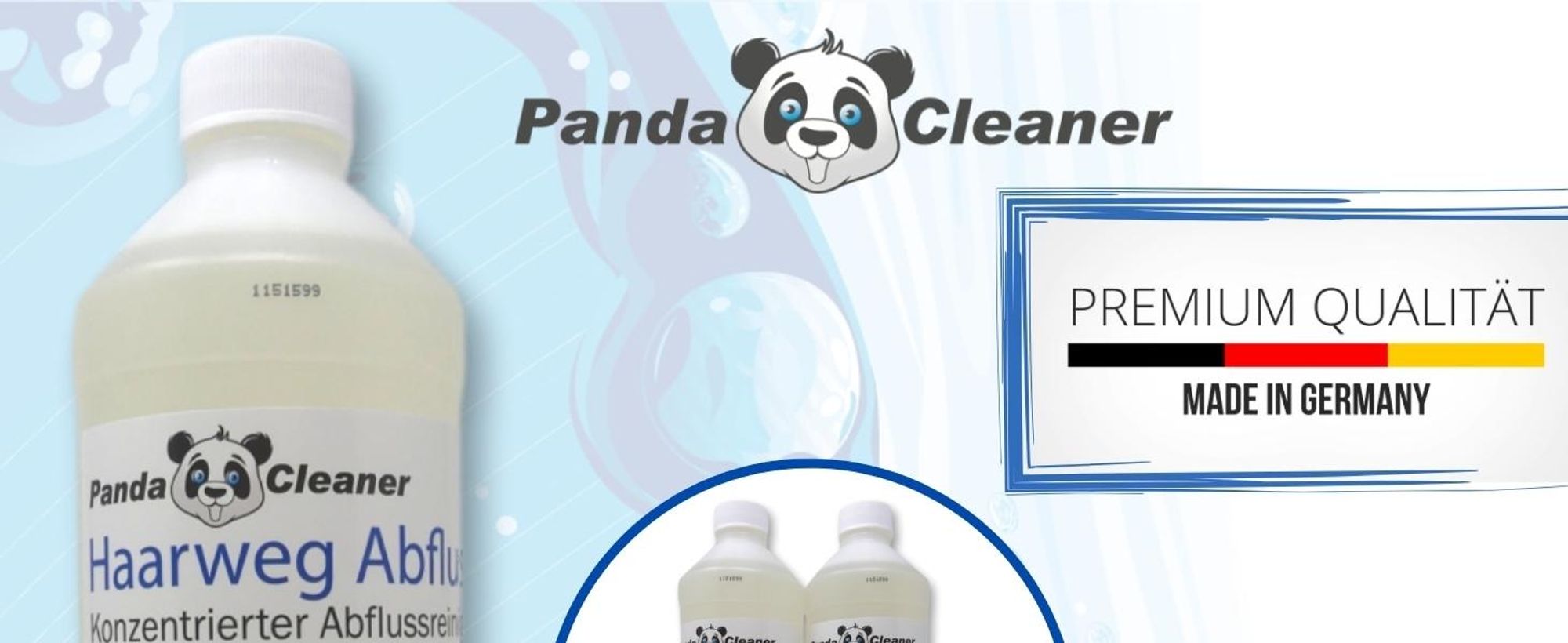 PandaCleaner Haar-Weg Abflussreiniger - Entfernt Hartnäckigste Verstopfungen - Hochkonzentrierter Rohrreiniger - Abflussfrei - 2000ml