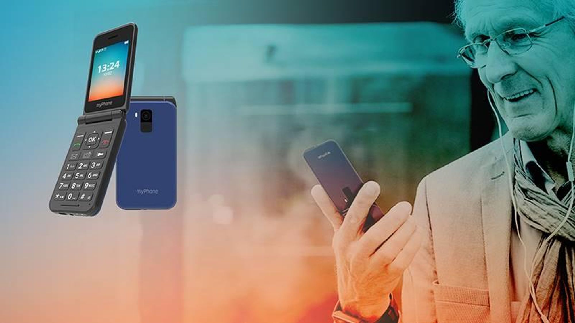 MYPHONE FLIP LTE-MOBILTELEFON FÜR SENIOREN MIT SOS-TASTE, VOLTE, 1000 mAh