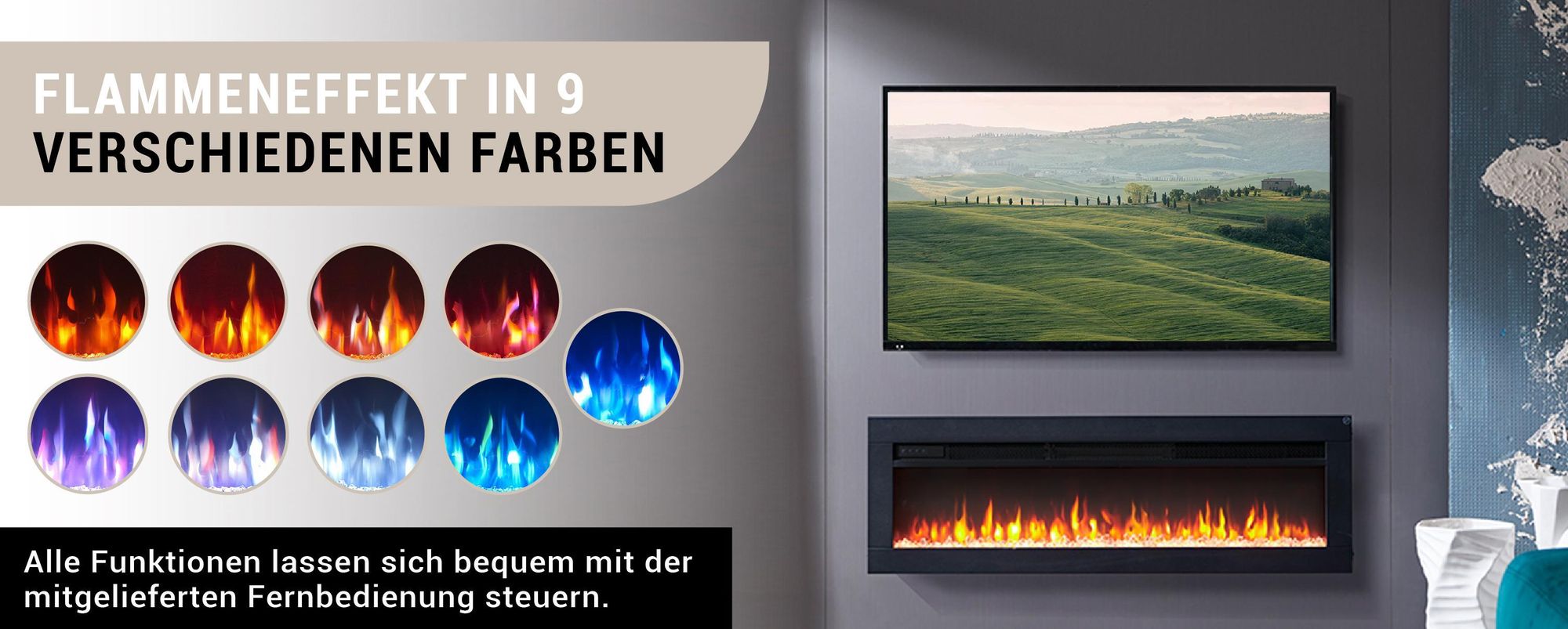 Elektrokamin BALDERIA Agnes 102 x 33 cm 2000 W