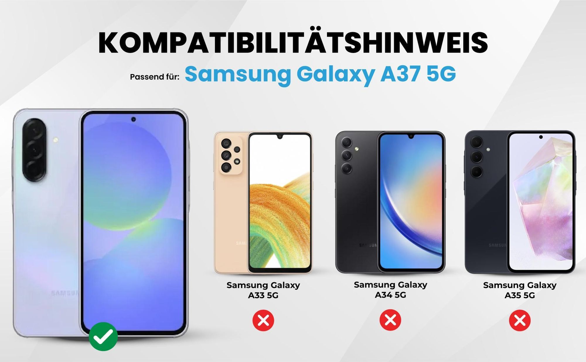 Kompatibilitätshinweise Hülle für Samsung Galaxy A37 5G