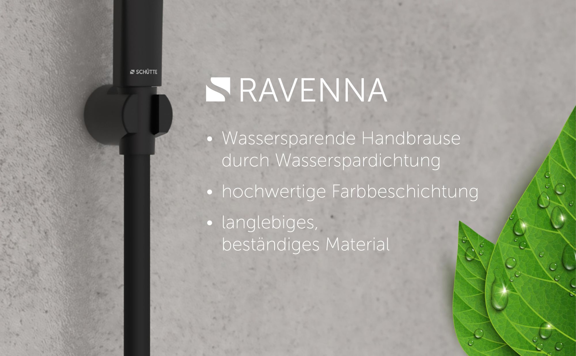 RAVENNA Handbrause, Schwarz matt