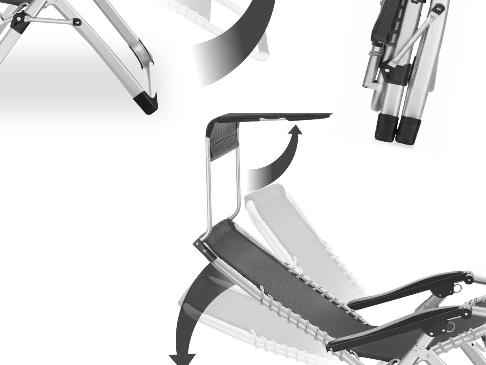 tectake® Sonnenliege Cloud II mit Sonnendach, klappbar