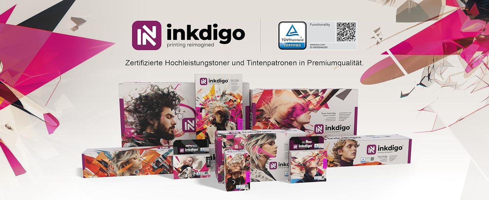 INKDIGO – Markenmotiv und Produktverpackungen; Abbildung des Sortiments