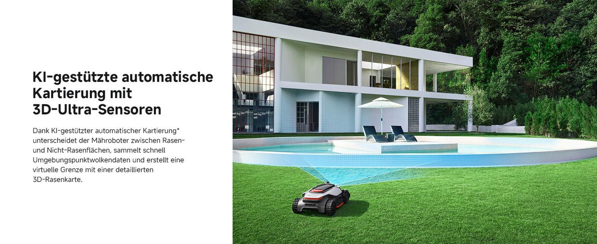 DREAME A3 AWD Pro-3500 Mähroboter,OmniSense 3.0,360° 3D LiDAR,KI binokulare Sicht＆automatische Kartierung, Allradantrieb mit Nabenmotoren,3500㎡,38,7°