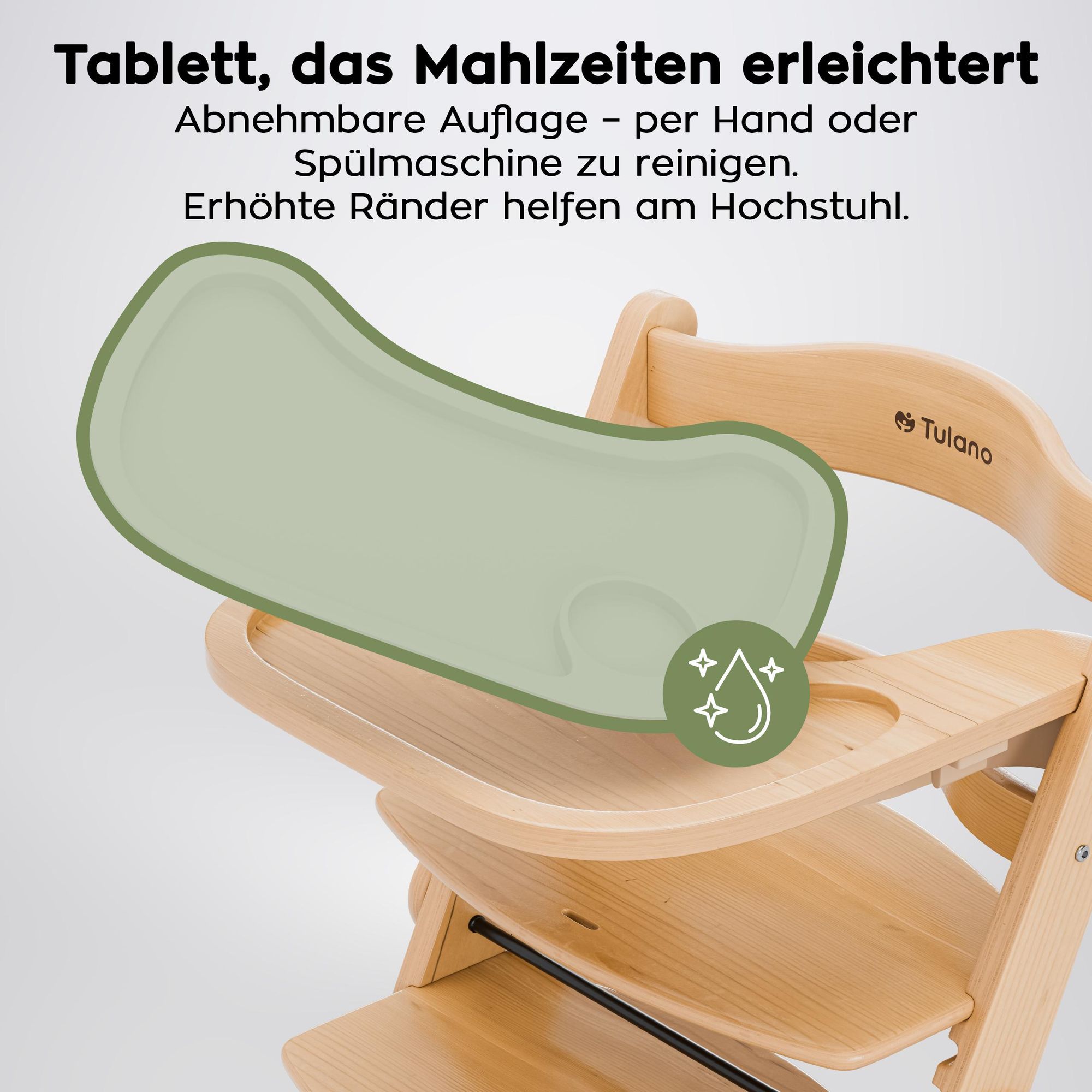 Multifunktionaler Hochstuhl 4in1 Faltfunktion von 6 Monaten bis zu 12 Jahren 9 Einstellungsstufen Ergonomische Rückenlehne Abnehmbare Fußstütze