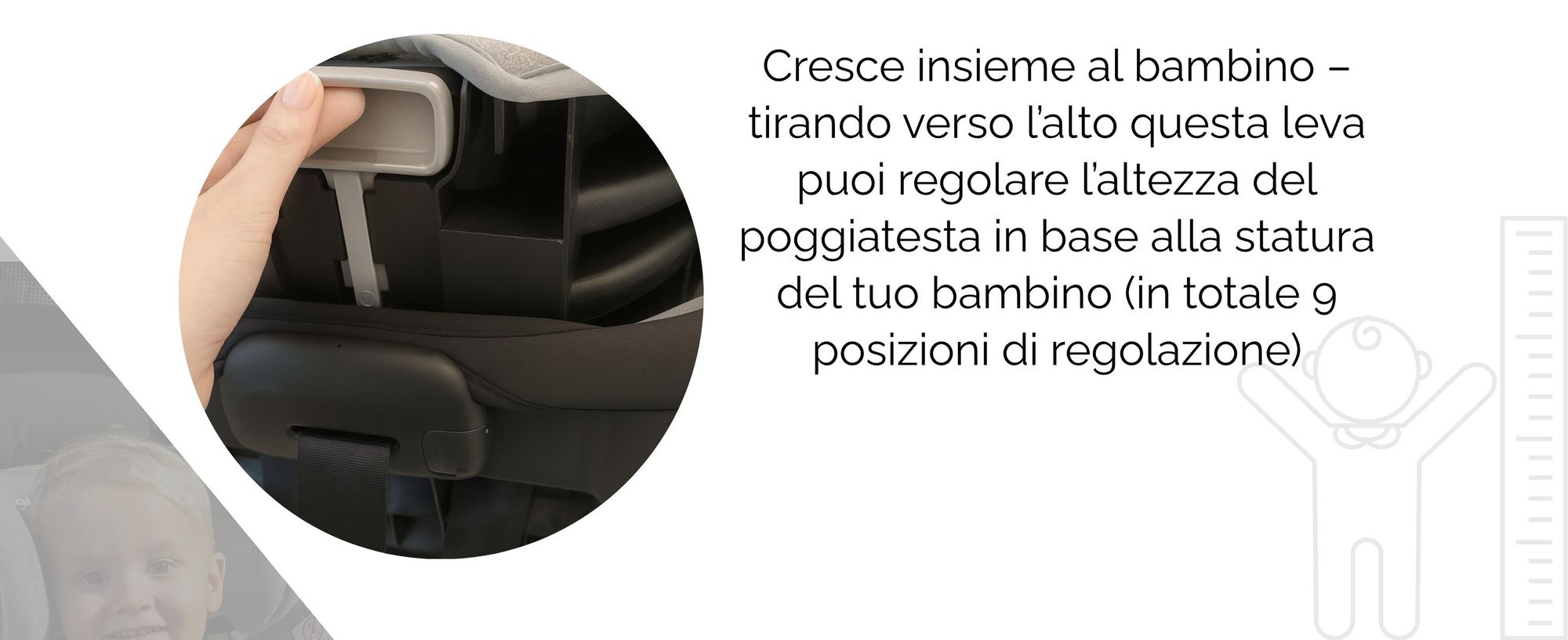 KidsZone Seggiolino Auto 0-36 kg Isofix Girevole 40-150 cm i-Size