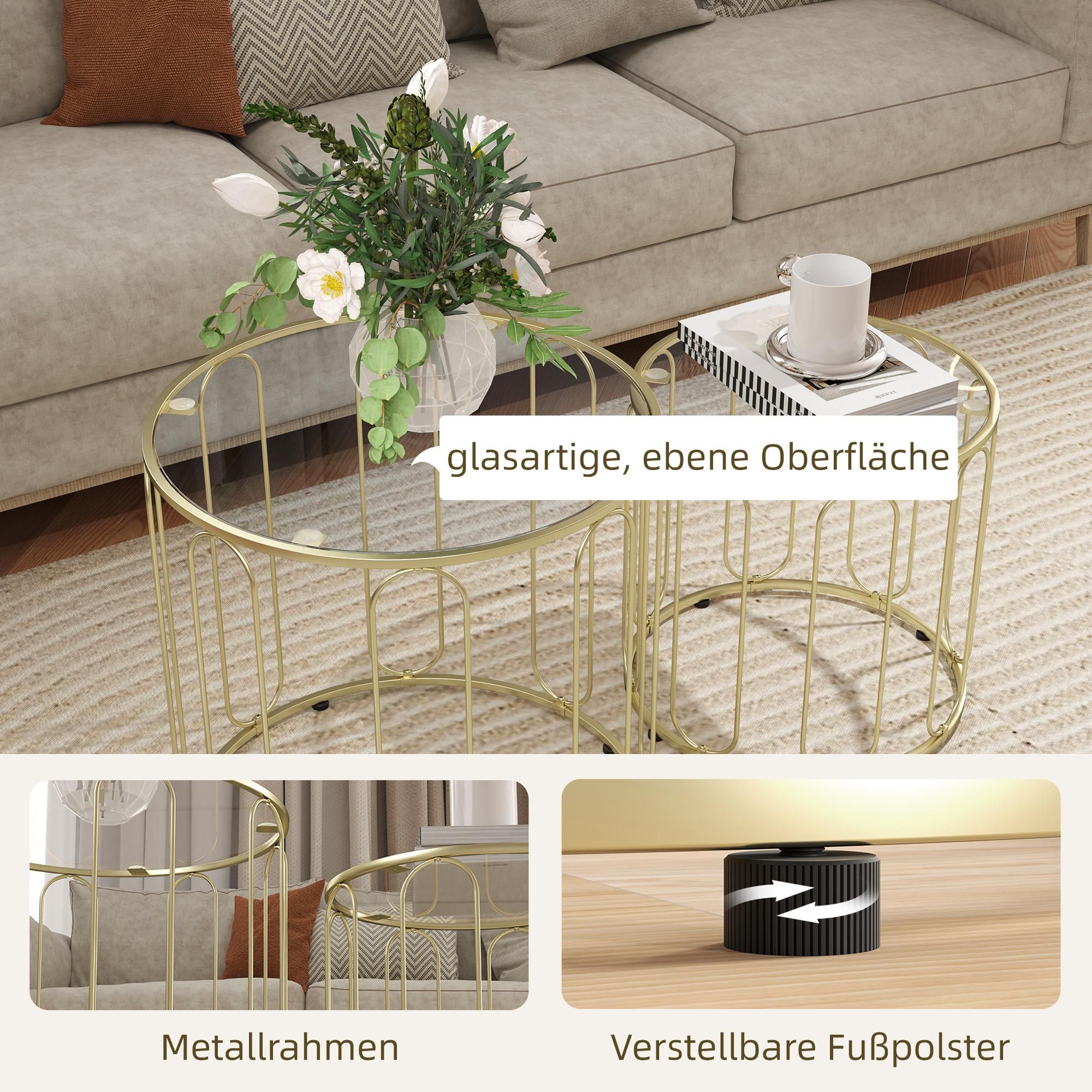 Glas Kaffeetisch