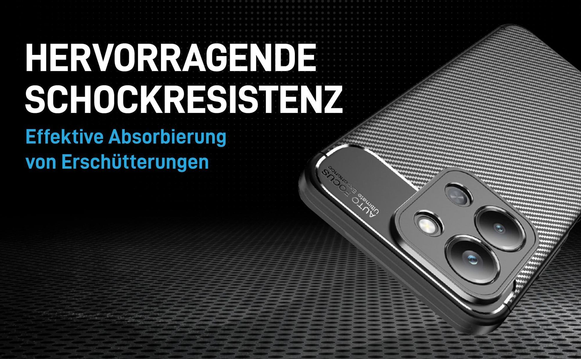 Schwarze Hülle für Xiaomi Redmi 15C mit Aufprallschutz