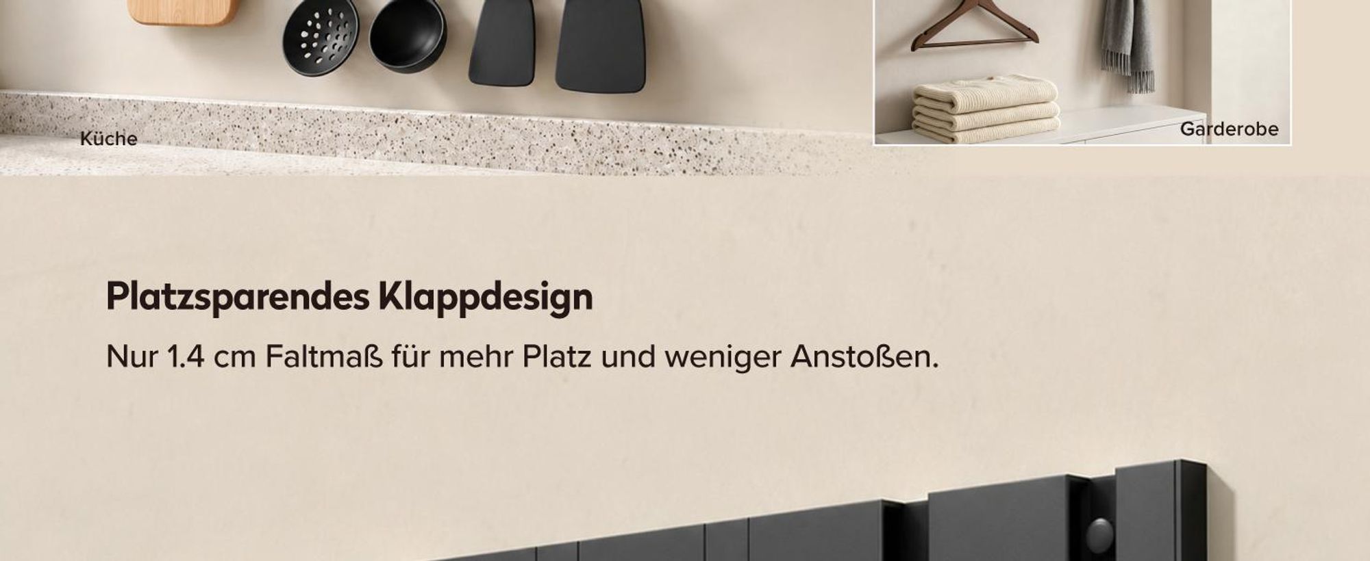 doporro Garderobenhaken Wand Moderne Wandgarderoben aus Aluminium Garderobenleiste klappbar kleiderhaken mit 6 Beweglichen Haken Wandhaken Schwarz