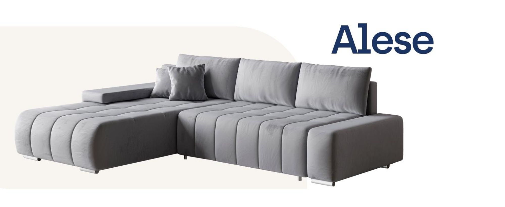 Ecksofa ALESE L-S mit Schlaffunktion und Bettkasten