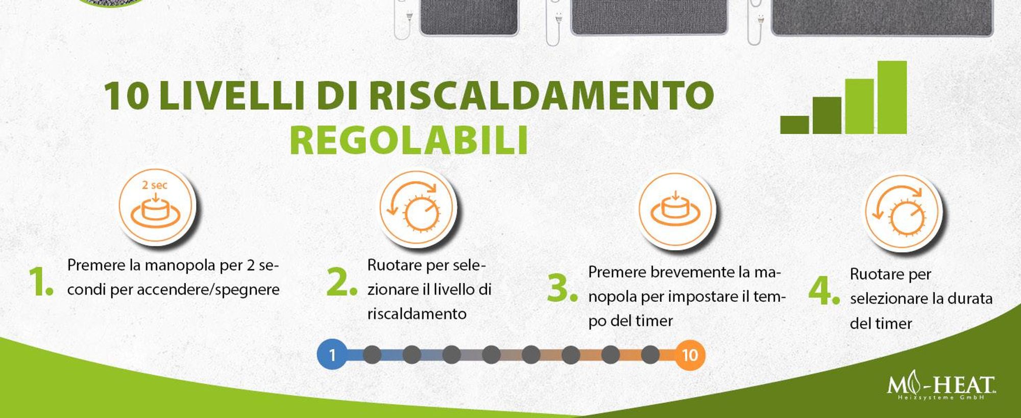 Tappeto riscaldante per piedi 55x80cm Tappeto riscaldante a infrarossi per piedi 40° grigio con timer