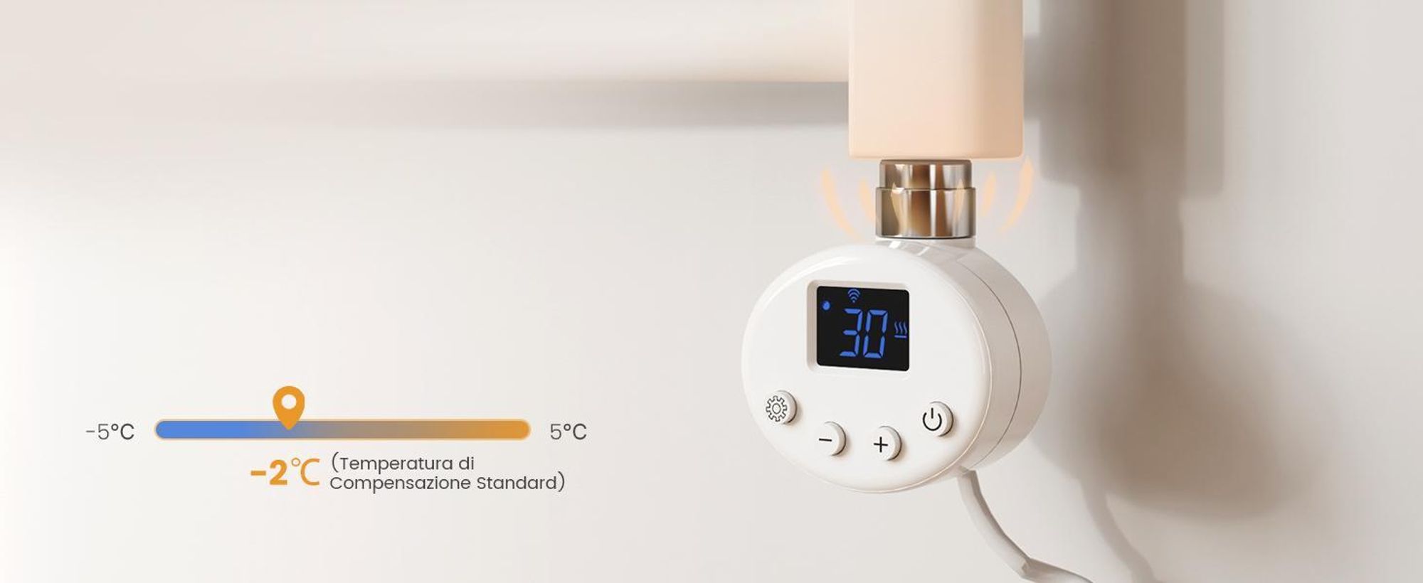 EMKE Radiatore da bagno elettrico curvato Scaldasalviette 600W Controllo Wi-Fi Termostato intelligente 120X60cm Bianco Scaldasalviette