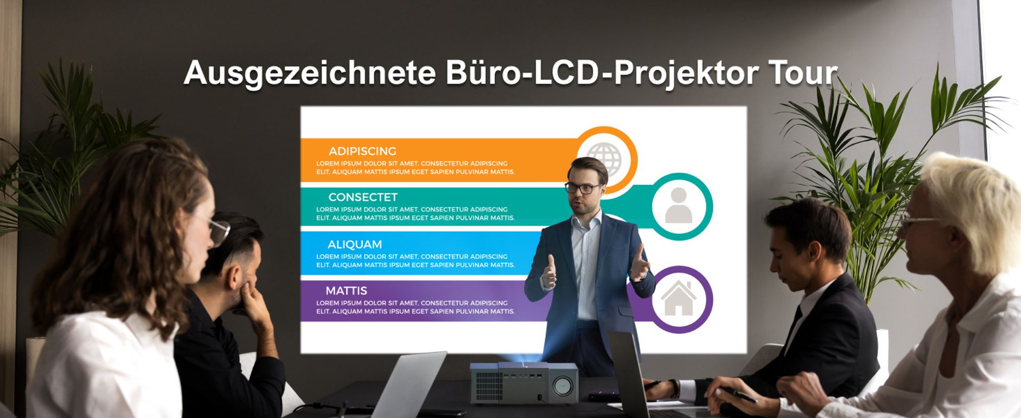 ULTIMEA Beamer 4K Heimkino Unterstützt 900 ANSI-Lumen mit Hindernisvermeidung und 6D Trapezkorrektur, Native 1080P Projektor, Apollo P60