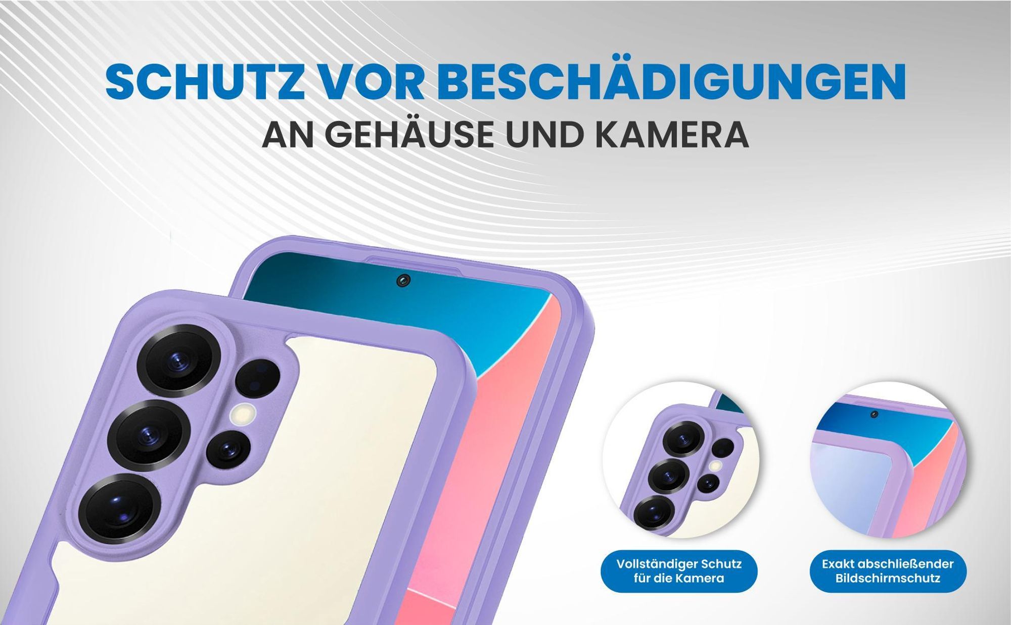Violette 360 Grad Handyhülle für Samsung Galaxy S26 Ultra Front und Backcover