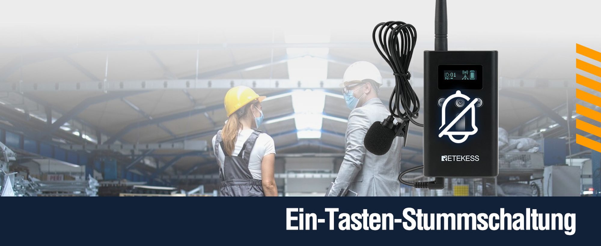 Retekess T130P Tour Guide System, Verbesserte Geräuschreduzierung, 160m, Lange Standby-Zeit 30H, Audio-Dolmetschsystem für Tourismus (15 Empfänger)