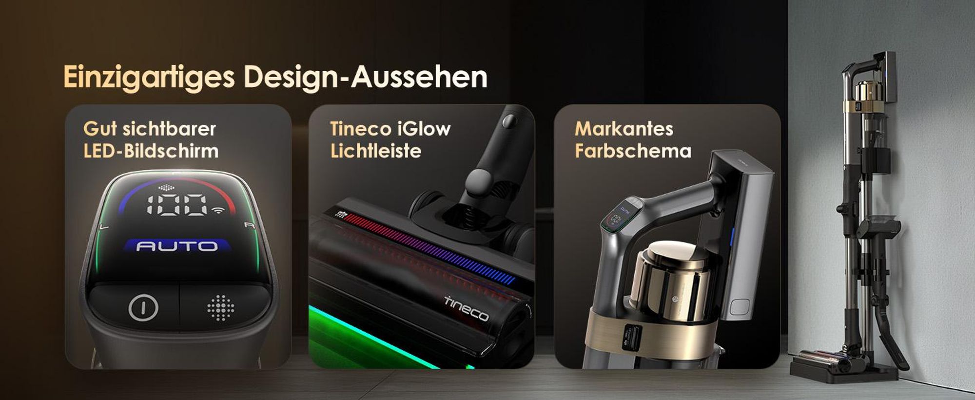 Tineco PURE ONE A90S, Trocken, HEPA, Zyklonisch/Filterung, Beutellos, Schwarz, Grau, Beige, 0,8 l