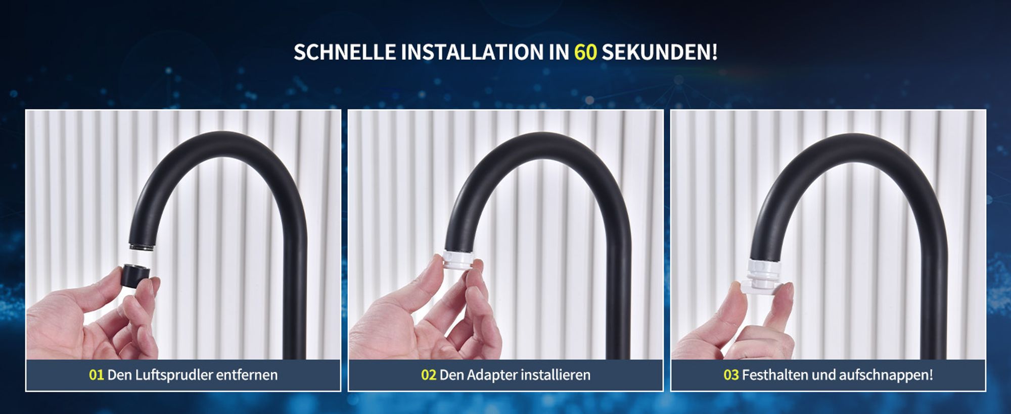 Homelody Wasserfilter für Wasserhahn, Desinfektion mit Blaulicht,Geruchsfreies Trinkwasser, Entfernt, Schwermetalle Geschmack,Hygienisches Trinkwasser