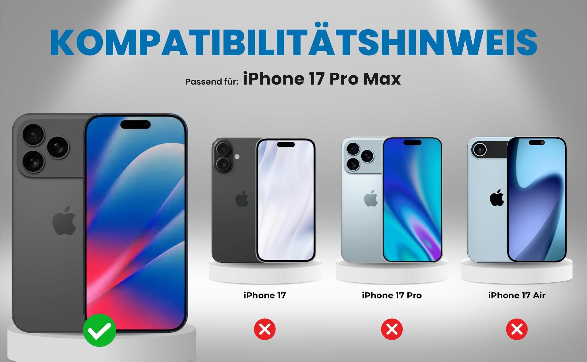 Kompatibilitätshinweise Hülle für Apple iPhone 17 Pro Max