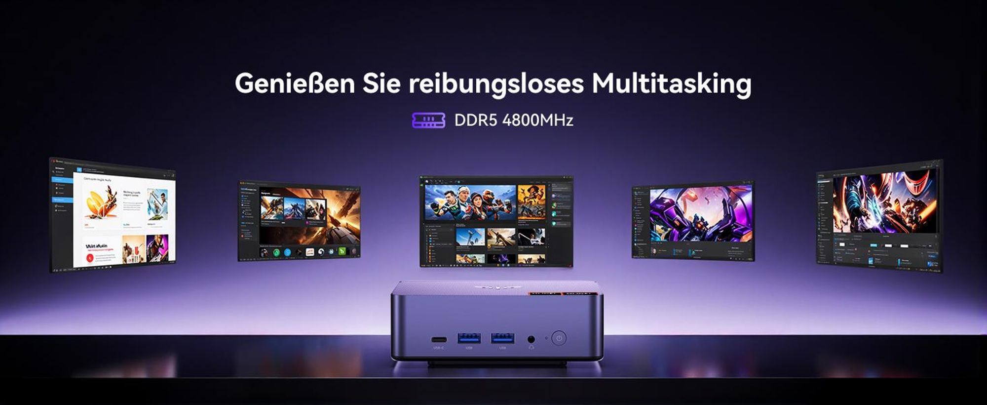 NiPoGi AM21 Mini PC mit AMD Ryzen 7 8745HS 32GB DDR5 & 1TB SSD(max.96GB + 4TB), vorinstalliertem Windows 11 Pro | AMD Radeon 780M | 2X HDMI | WiFi 6
