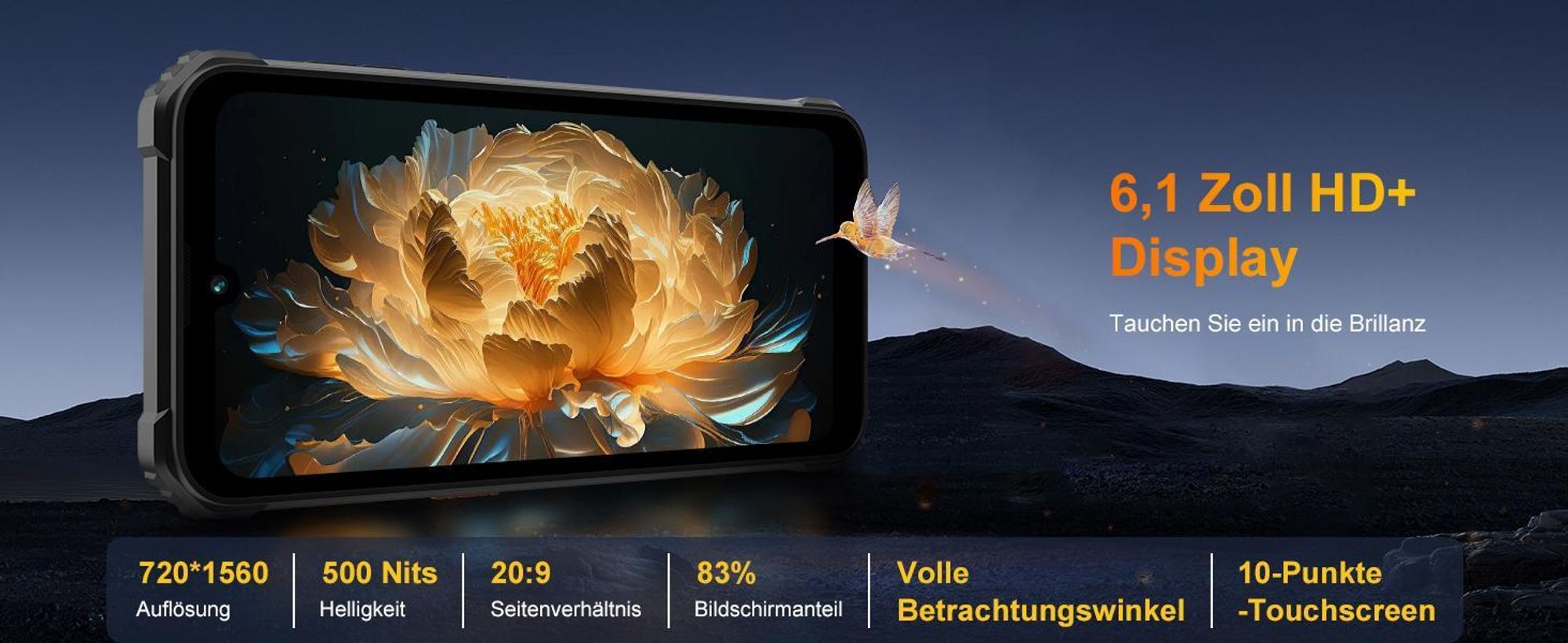 Blackview BV5300 Plus NFC Outdoor Smartphone Ohne Vertrag, 6,1 Zoll, 16GB+128GB, Helio Octa-Core, 6580mAh, Dual Nano-SIM, DokeOS 4.0