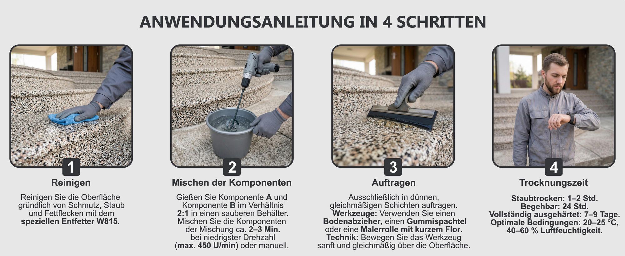 Steinteppich Versiegelung Bodenversiegelung Bodenbeschichtung Treppe W732 - 6Kg