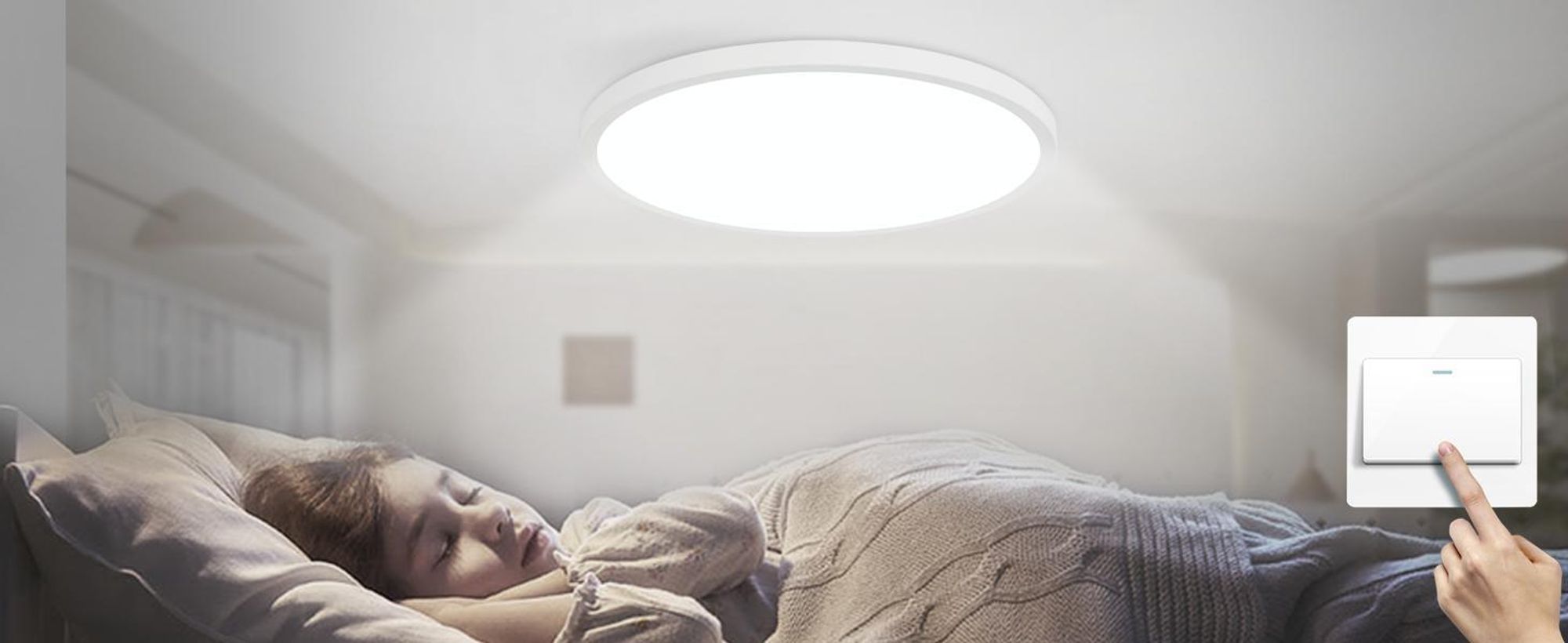 ZMH Deckenlampe LED Deckenleuchte 24W Flach Ø30cm Rund Schlafzimmerlampe Weiß Deckenbeleuchtung Flurlampe 3000K für Bad Küche Flur Schlafzimmer