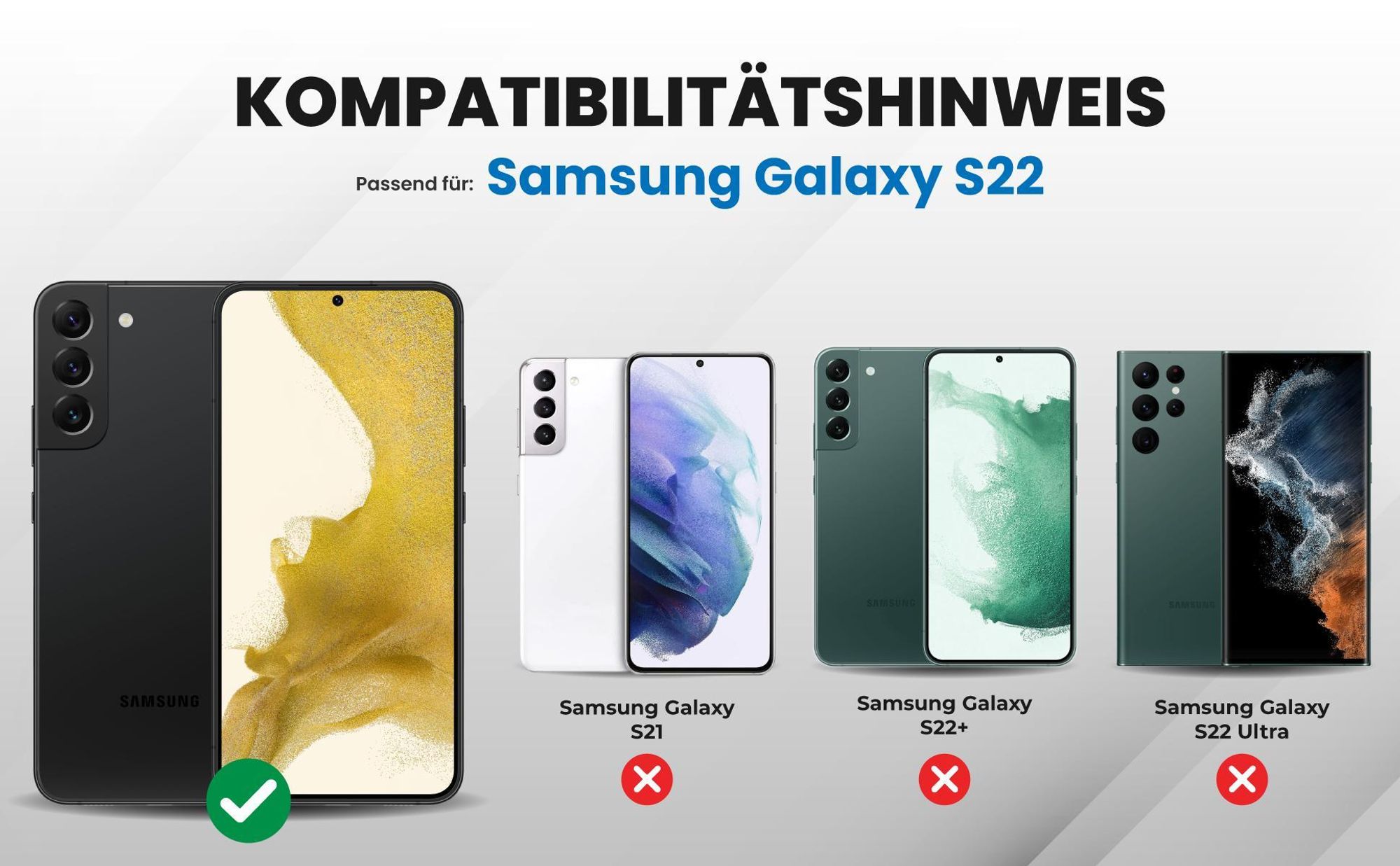 Kompatibilitätshinweise Hülle für Samsung Galaxy S22
