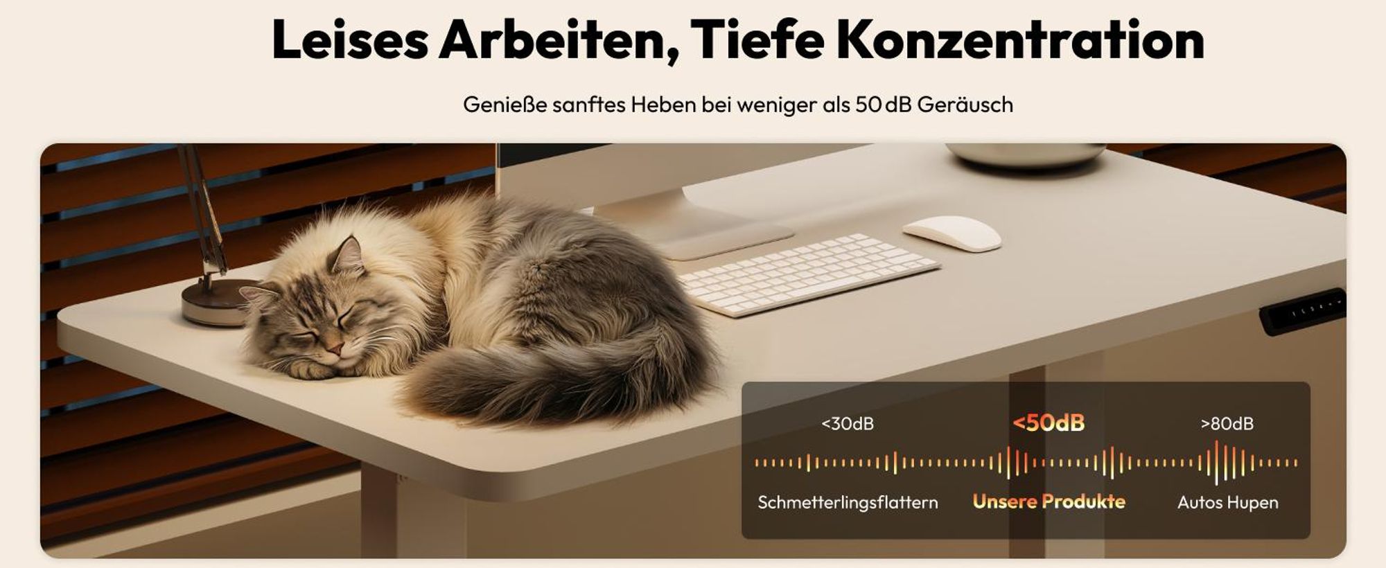 SANODESK QS1 Höhenverstellbarer Schreibtisch Elektrisch EINTEILIGE TISCHPLATTE, 4 Speicherplätzen, Haken & Kabelmanagement, 120x60cm (Weiß)
