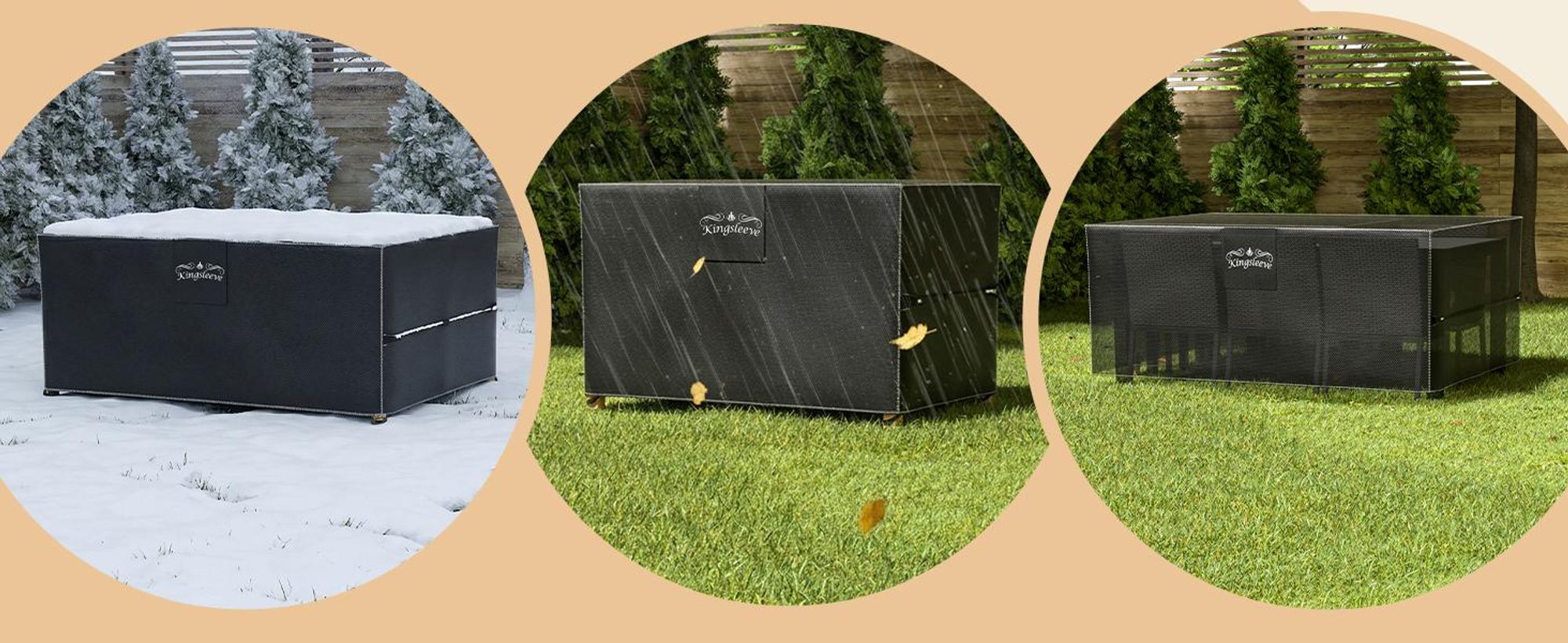 Kingsleeve® Abdeckung Gartenmöbel 180x120x74cm Wasserdicht Winterfest Abdeckplane Balkonmöbel Set Schutzhülle Abdeckhaube Gartentisch Gartenlounge
