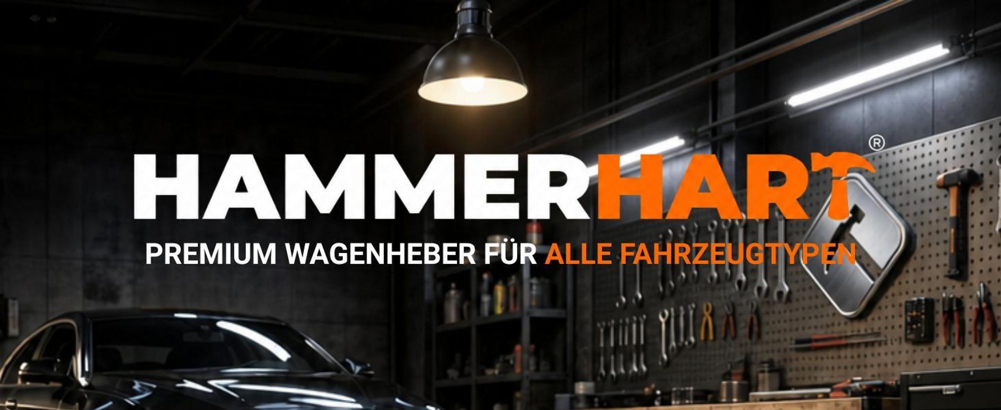 HAMMERHART - Hydraulischer Wagenheber 3T Premium Rangierwagenheber mit 75-500mm Hubhöhe / 360° Rollen, Doppelkolben & T-Griff / & GS