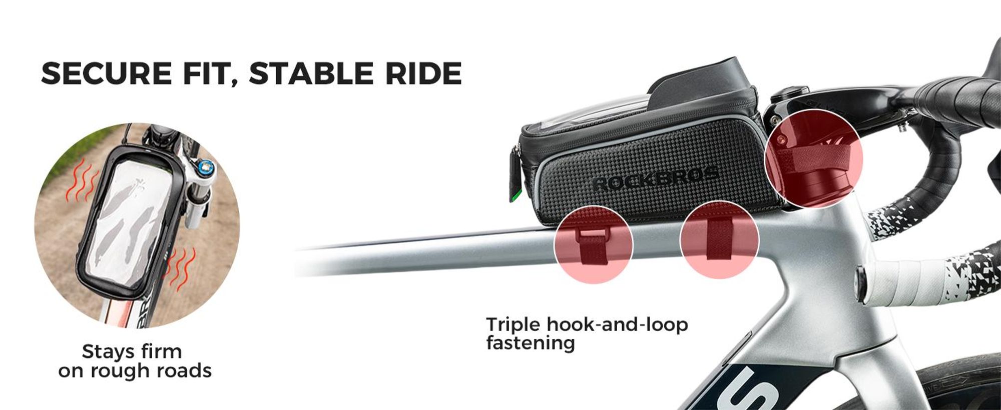 ROCKBROS Fahrrad Rahmentasche Wasserdicht Fahrradtasche Für 6,0' Bike Bag Handytasche